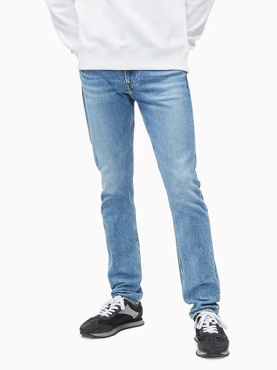 Calvin Klein Ruhák HU613037 | Calvin Klein CKJ 058 Slim Tapered Férfi Farmernadrág Kék